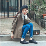 ulzzang韩国时尚学院简约夹克休闲外套宽松蝙蝠袖显瘦短风衣女