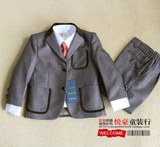 韩版新款花童礼服男孩小西服套装 儿童西装男童西服毛呢加厚6件套