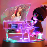 跳动的音符（紫水晶钢琴）紫色水晶钢琴音乐盒一个 送娃娃一个