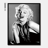 黑白人物海报装饰画玛丽莲·梦露Marilyn Monroe墙壁有框挂画防水