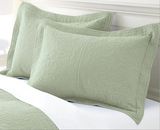 精品系列知美式床盖纯棉绣花绗缝被三件套欧式床罩外贸出口床品空