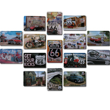 66号公路系列 美式装饰美国地图欧式酒吧咖啡厅挂画墙饰 铁皮画