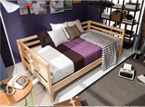客厅实木沙发床1.2 小户型单人双人沙发床坐卧两用松木沙发床田园