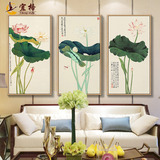 宜格新中式装饰画客厅有框挂画牡丹四联沙发背景墙组合壁画玄关