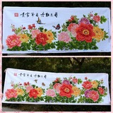 纯手工十字绣成品植物花卉系列大幅 国色牡丹 九尺牡丹 花开富贵