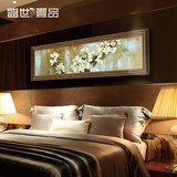 美式装饰画卧室床头挂画壁画温馨长条横幅单幅酒店欧式客厅装饰画