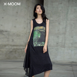 X－Moom专柜正品 铜氨 贴布 拼接 背心 连衣裙 TPXLA0322