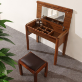 简约现代中式实木化妆台  翻盖梳妆台迷你小户型实木 翻盖化妆桌