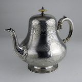 西洋古董银器 1836年英国出品 纯银咖啡壶/茶壶  银标全 重645g