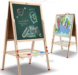 多功能学习画板可折叠黑板画架儿童写字绘画桌磁性画板涂1