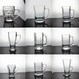 3个包邮 玻璃杯水杯创意茶杯大号扎啤杯啤酒杯加厚耐热带把杯子
