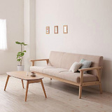日式简易可拆洗小型布艺沙发宜家实木单个双人三人店铺小沙发组合
