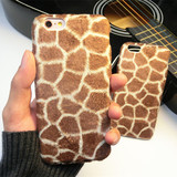 日韩新款暖手卡通毛绒长颈鹿iphone6s手机壳苹果6plus保护套软壳