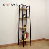 SOFSYS钢木卧室置物架储物书架收纳客厅陈列架落地展示架WT016-1