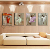 现代油画人物海报壁画学校舞蹈室挂画芭蕾舞少女装饰客厅艺术墙画