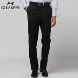 Giuseppe/乔治白秋季男装 商务纯羊毛直筒西裤男士休闲西装长裤子