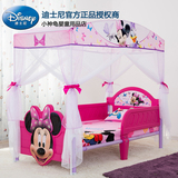 美国正品Disney迪士尼塑料儿童床带护栏男女孩汽车小公主床加床垫