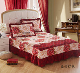 加厚夹棉床裙床罩 单件夹棉床套床盖 1.8 2米冬季保暖床垫
