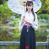【AA】限时特价！彼岸花&黑色蔷薇和风浴衣+半裙套装