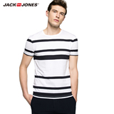 JackJones杰克琼斯2016夏季新品男装休闲条纹纯棉T恤E|216201056