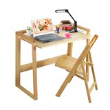 惠万家实木电脑桌简易家用可折叠办公写字桌卧室简约书桌台式桌子