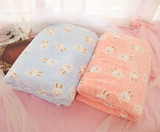 夏季可爱珊瑚绒毛毯加厚双人床单保暖兔毯子办公室午睡卡通休闲毯