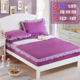加厚夹棉床笠单件纯色床罩床单席梦思床垫保护套床套罩1.8米蕾丝