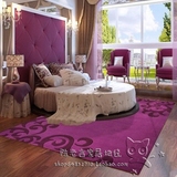 时尚欧式紫色中式宜家地毯客厅茶几沙发地毯卧室床边手工地毯定制