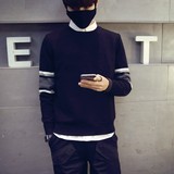 韩国代购秋季新款韩版圆领套头男士卫衣大码修身休闲学生上衣潮流