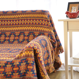 新款美式乡村民族风格全盖加厚纯棉粗线毯全盖盖毯地毯沙发巾包邮
