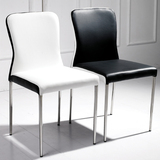 伊美琪 时尚餐椅 现代简约 不锈钢餐椅 宜家 环保皮黑色白色椅子