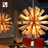 吊灯楼梯实木餐厅卧室个性设计灯具北欧东南亚咖啡厅创意木艺吊灯