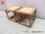 京作 老榆木方凳纯实木茶凳新中式免漆席面凳子茶桌椅禅意茶楼