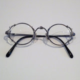 孤品代购Store㊣ 罕见古着华丽黑色金属框架铰链复古线框太阳眼镜