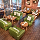北欧咖啡厅沙发卡座 休闲双人布艺西餐厅桌椅组合 奶茶甜品店茶几