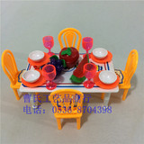 微型塑料迷你餐桌椅家具模型摆件套装儿童礼品小椅桌子过家家玩具