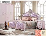 欧式卧室家具套装组合 1.8米双人板式实木床 衣柜 六件套 法式床