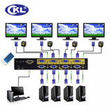 CKL-444R 带遥控切换VGA切换器四进四出电脑音频视频显示器转换器
