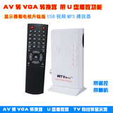 显示器看电视盒 U盘USB视频MP清播放器 AV转VGA 有线信号转显示器