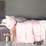 埃及长绒棉贡缎全棉床品素色单件床单床笠枕套一对纯棉纯色60支S