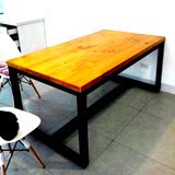 公桌原木书桌大板个性茶桌椅美式实木餐桌椅组合小户型复古创意办