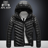 AFS JEEP连帽羽绒服短款青年男2015冬季新款吉普韩版保暖加厚外套