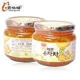 韩国产韩福10.2蜂蜜柚子茶580g*2瓶 进口水果茶冲饮KJ国际柚子茶