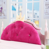 水晶扣皇冠靠背公主纯色床头靠垫全棉大靠枕单人床软靠婴儿童枕头
