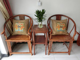 红木明清古典实木中式仿古非洲黄花梨木圈椅皇宫椅/太师椅三件套