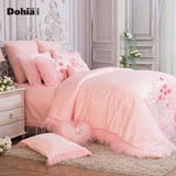 多喜爱结婚床上用品十件套婚庆套件蕾丝粉色可爱高档优质家纺品牌