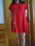 《木棉道》2014夏时尚女装复古民族风手绘棉麻荷花图上衣11046#
