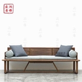 黑胡桃新中式罗汉床客厅简约沙发榻实木单人床会所茶室中式家具