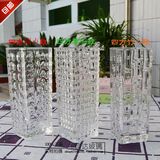 包邮 水晶透明创意玻璃花瓶 大号水培富贵竹花瓶加厚方口方形花瓶