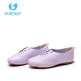 REEMOOR2015秋季新品牛津单靴平底绑带平跟舒适蛋卷女鞋2512B9